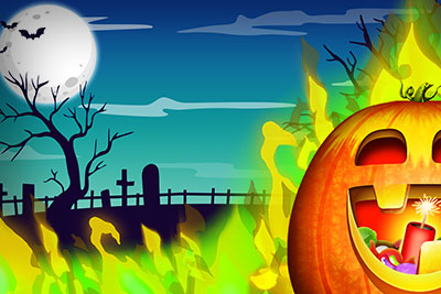 Escenario del juego Xploding Pumpkins